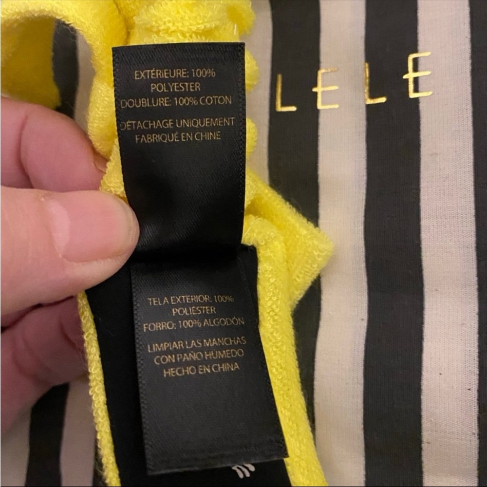 NWT Lele Sadoughi Bow Tie Visor with Dustbag Color: Lime Zest Yellow OS/One Size - Picture 6 of 14